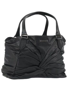 BURBERRY Hand Bag Leather Black Silver
